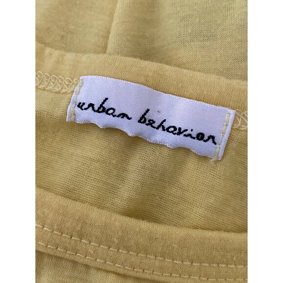 Urban Behavior Top Yellow SS Mummy Forever T Shirt Graphic Tee Skull Dagger Girl - Picture 4 of 5